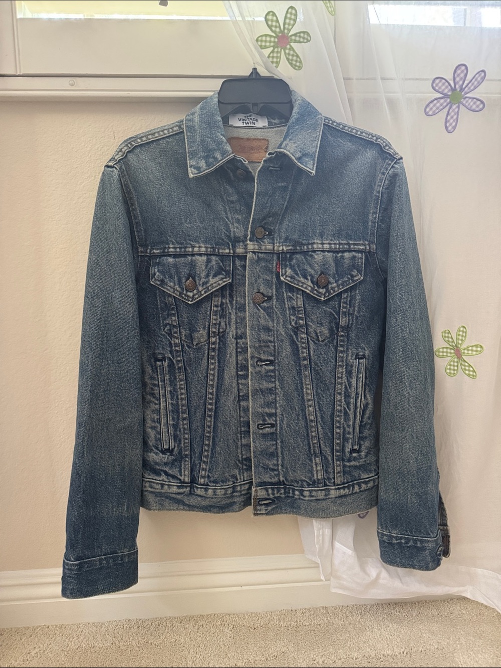 Levi's Vintage Distressed Blue Denim Jacket as 38